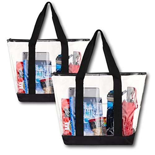 Algopix Similar Product 2 - Pack Of 2 Clear Tote Bags for Work