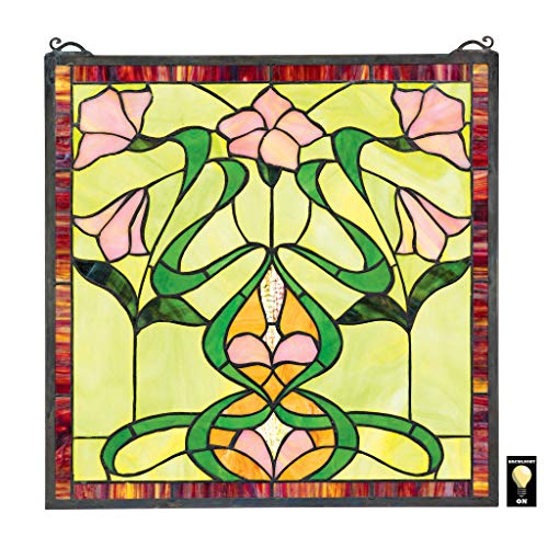 Algopix Similar Product 10 - Stained Glass Panel  Nouveau Lily