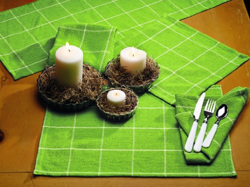 Algopix Similar Product 2 - IHF Burlap Check Lime Design Table