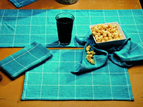 Algopix Similar Product 18 - IHF Burlap Check Turquois Design Table