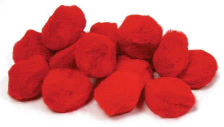 Algopix Similar Product 5 - Package of 90 Fluffy Red Craft Pom Poms