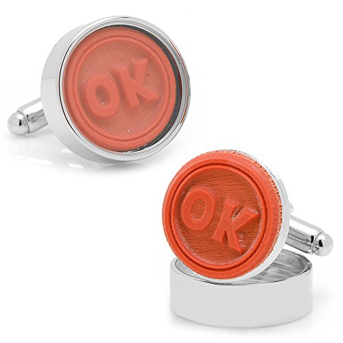 Algopix Similar Product 9 - OK Stamp Cufflinks Novelty 1 x 1in