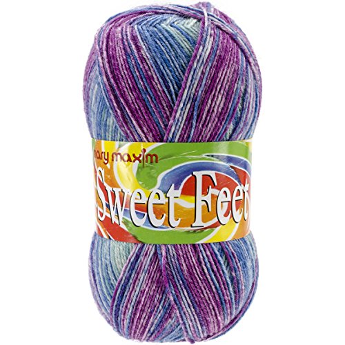 Algopix Similar Product 1 - Mary Maxim Sweet Feet Yarn, Berries