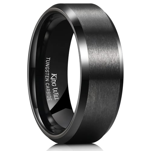 Algopix Similar Product 13 - King Will 8mm Mens Black Tungsten