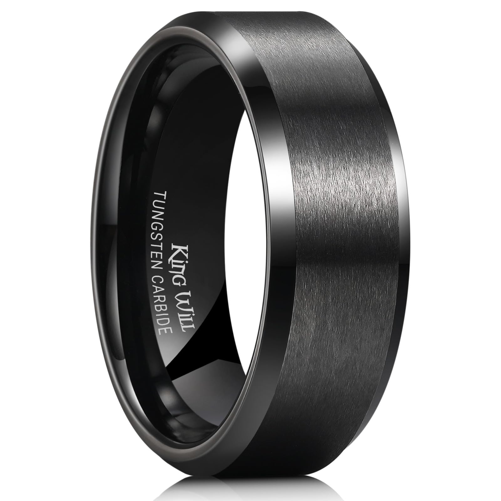 Algopix Similar Product 1 - King Will 8mm Mens Black Tungsten