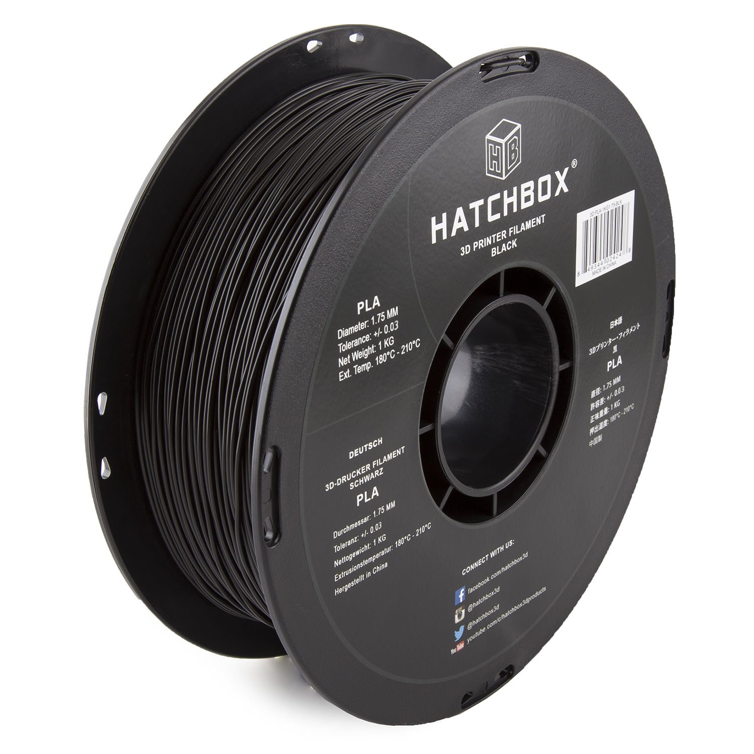 Algopix Similar Product 3 - HATCHBOX 175mm Black PLA 3D Printer