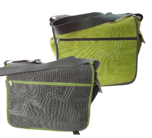 Algopix Similar Product 20 - ONYX AND GREEN MESSENGER BAG JUTE
