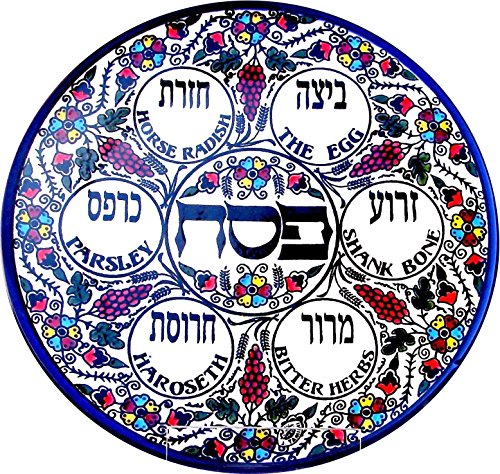 Algopix Similar Product 12 - Round Armenian Ceramic Seder Plate