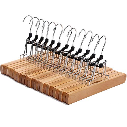 Algopix Similar Product 19 - JS HANGER Wood Pants Hangers 12 Pack