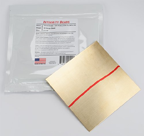 Algopix Similar Product 16 - Yellow Brass 18 Gauge Sheet - 6" x 6"