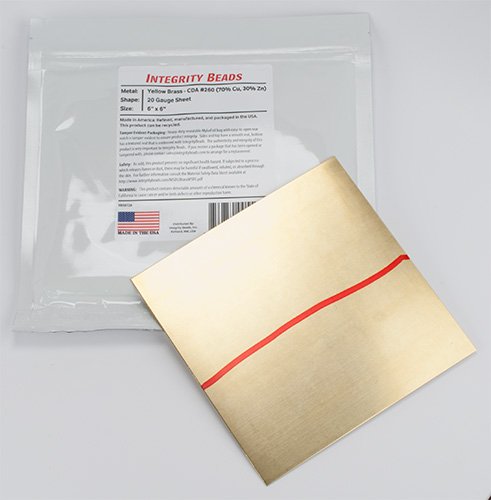 Algopix Similar Product 19 - Yellow Brass 20 Gauge Sheet - 6" x 6"
