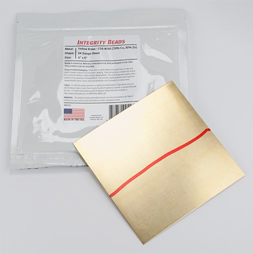 Algopix Similar Product 13 - Yellow Brass 24 Gauge Sheet - 6" x 6"