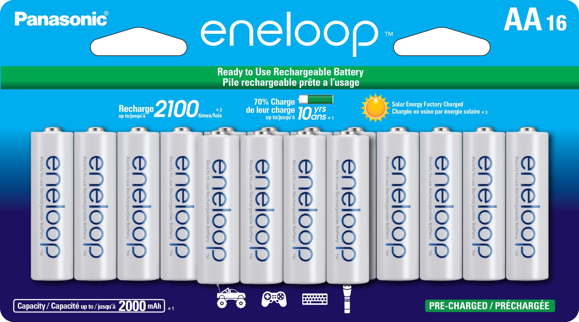 Algopix Similar Product 3 - Eneloop Panasonic BK3MCCA16FA AA 2100