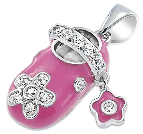 Algopix Similar Product 12 - Pink Enamel Cubic Zirconia CZ Flower