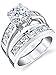 Algopix Similar Product 11 - 2 Carats Sterling Silver Bridal Set