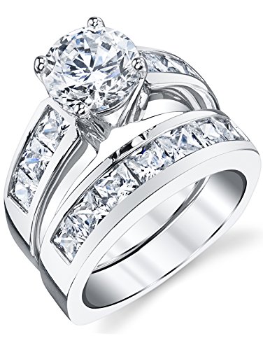 Algopix Similar Product 5 - 2 Carats Sterling Silver Bridal Set