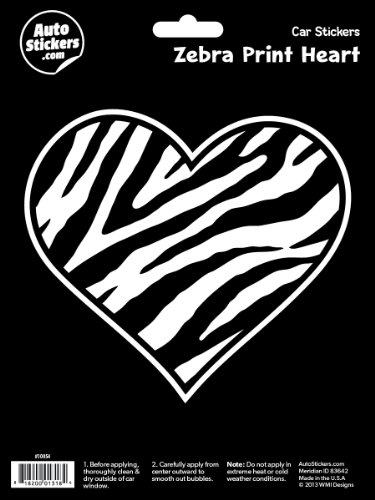 Algopix Similar Product 19 - WMI Designs 10054 Zebra Print Heart