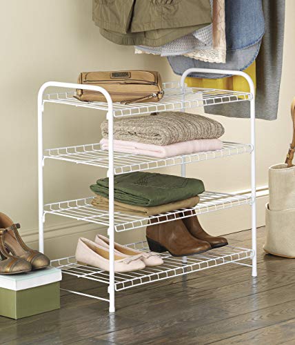 Algopix Similar Product 11 - Whitmor, White, 4 Tier, Closet Shelf