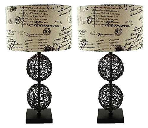 Algopix Similar Product 5 - Aspire Rita Table Lamp (Set of 2), Black