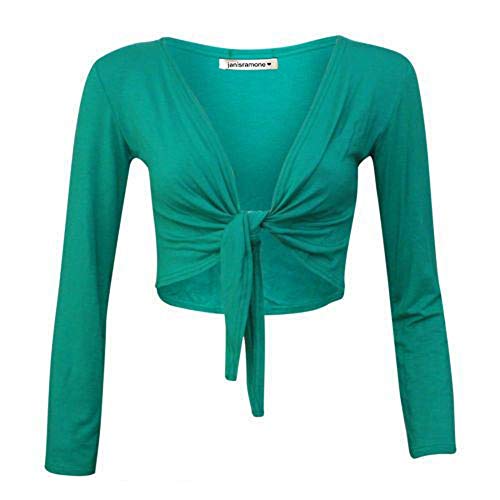 Algopix Similar Product 6 - Womens Plain Bolero Front Tie Shrug