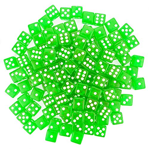 Algopix Similar Product 7 - Brybelly 100 Green Dice, 16mm, Green