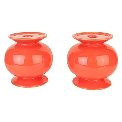 Algopix Similar Product 11 - Knob Candlesticks, Set of 2 - Persimmon