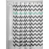 Algopix Similar Product 5 - iDesign Chevron Fabric Shower Curtain