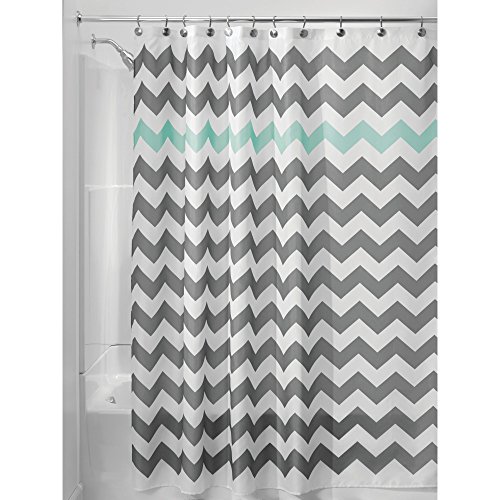 Algopix Similar Product 16 - iDesign Chevron Fabric Shower Curtain