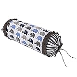 Algopix Similar Product 10 - Bacati - Elephants Blue/Grey Neck Roll