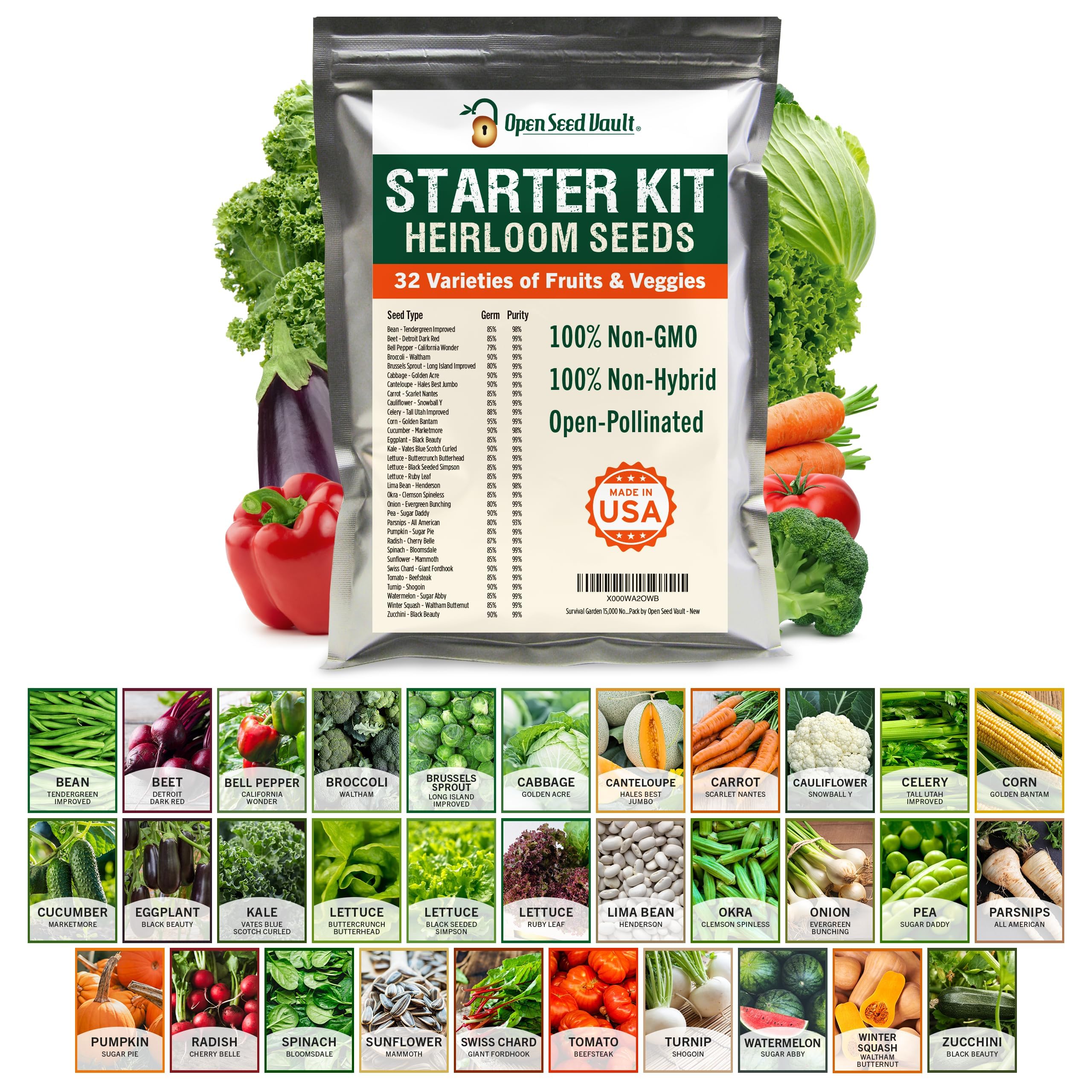 Algopix Similar Product 5 - Open Seed Vault 15000 Non GMO Heirloom