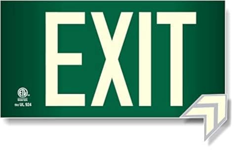 Algopix Similar Product 9 - Photoluminescent Exit Sign Green 