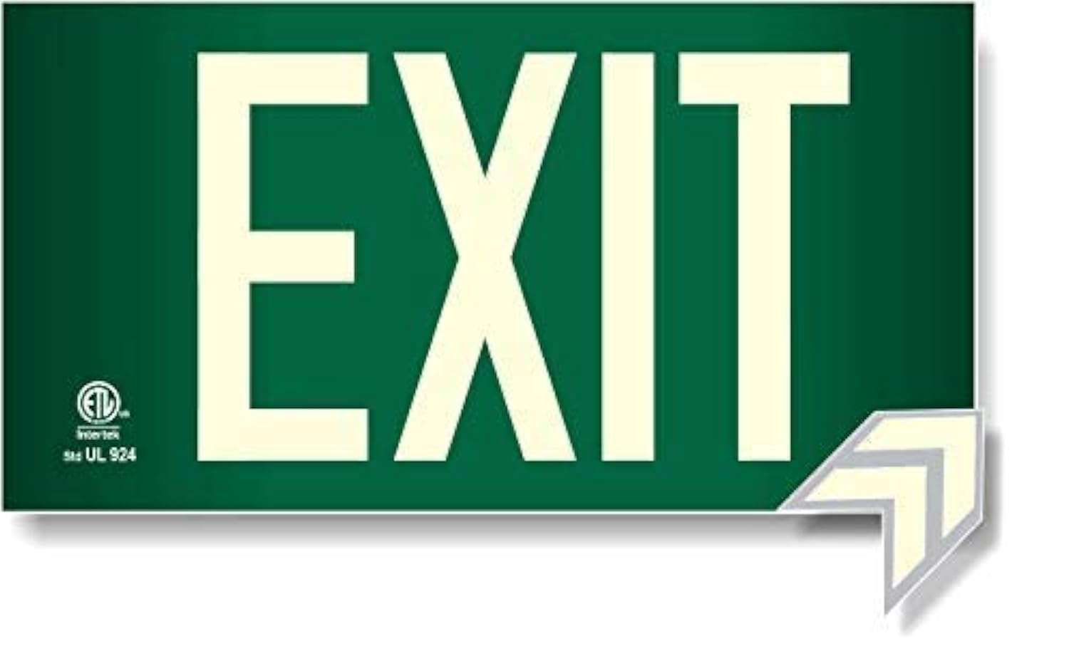 Algopix Similar Product 11 - Photoluminescent Exit Sign Green 