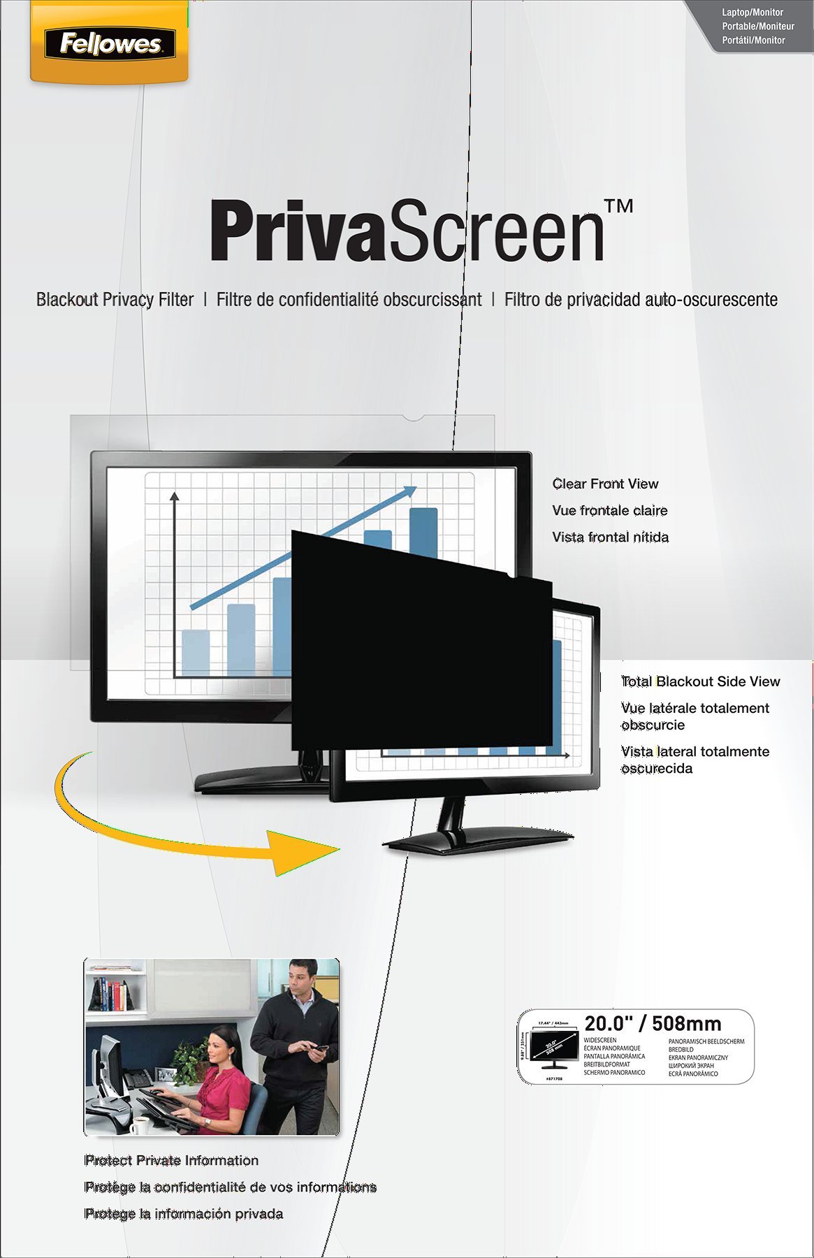 Algopix Similar Product 18 - Fellowes PrivaScreen Privacy Filter for