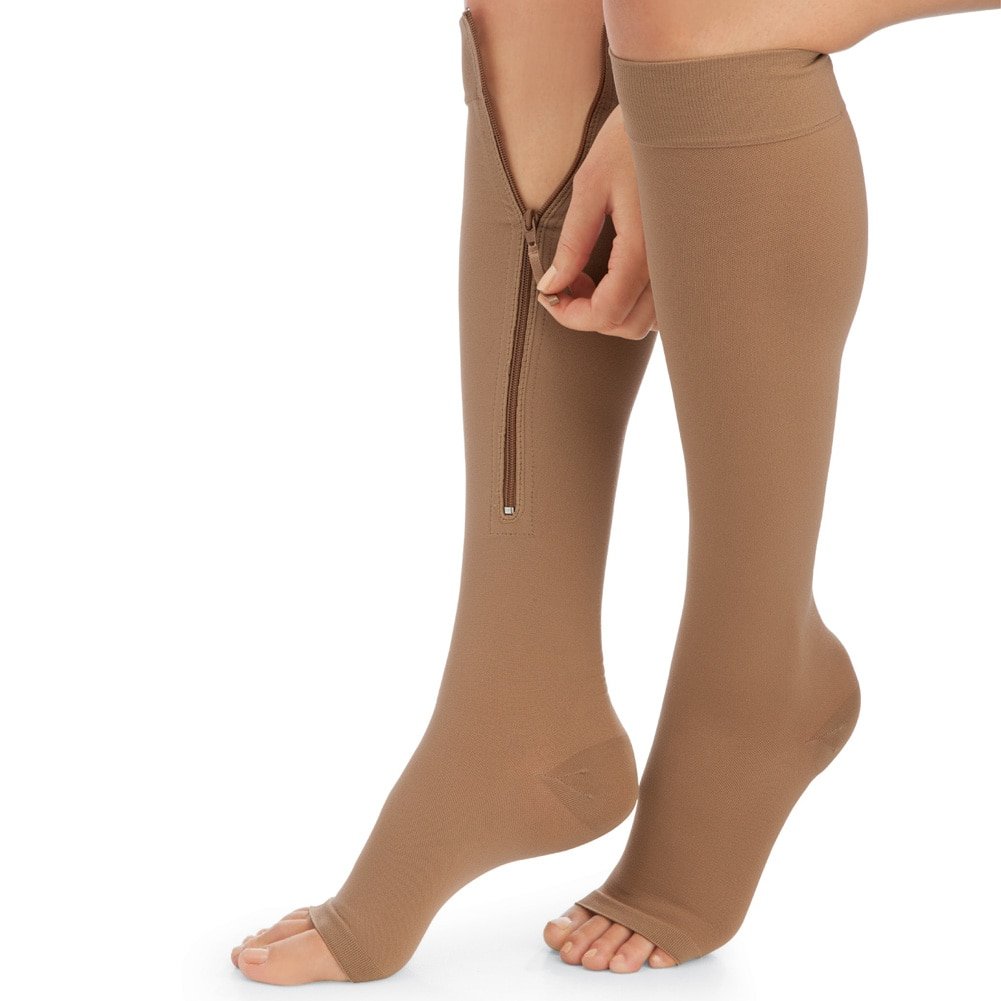 Algopix Similar Product 5 - Open Toe Zippered Compression Socks
