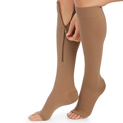 Algopix Similar Product 14 - Open Toe Zippered Compression Socks