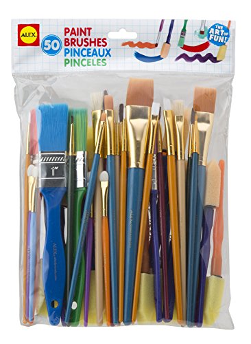 Algopix Similar Product 10 - Alex Art Paintbrush Set 50 Brushes Kids