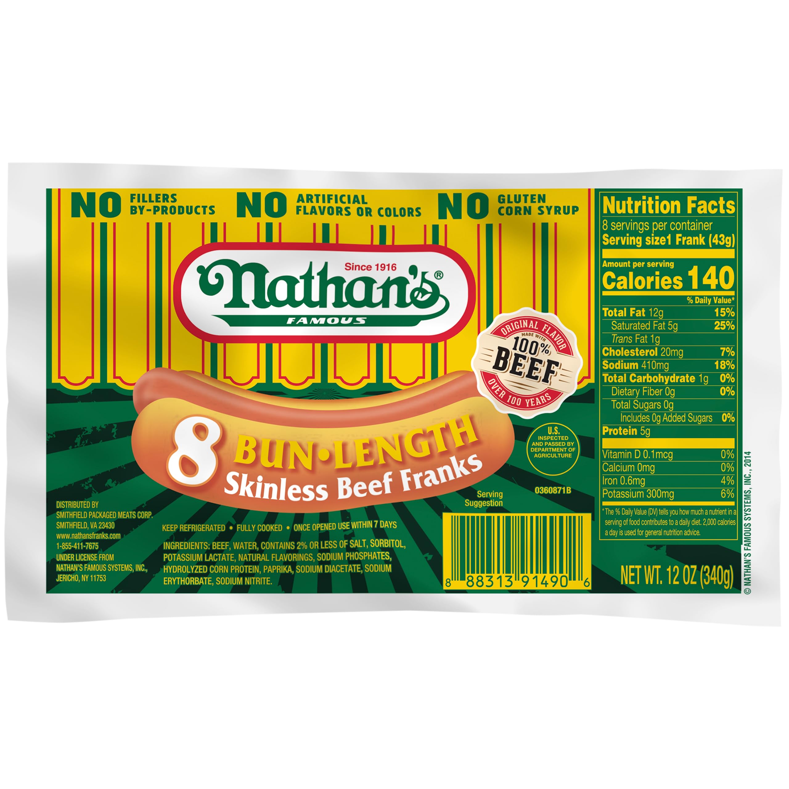 Algopix Similar Product 17 - Nathans 8 Bun Length Skinless Beef