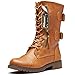 Algopix Similar Product 4 - DailyShoes Womens Military Lace Up