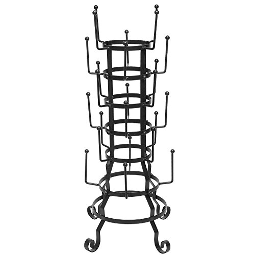 Algopix Similar Product 6 - MyGift 24Hook Rustic Black Iron Coffee