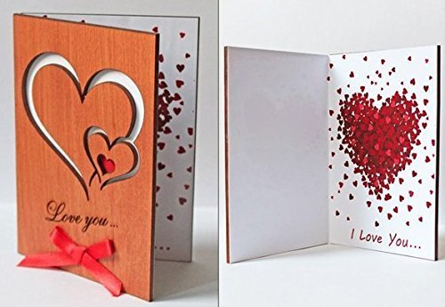 Algopix Similar Product 4 - Real Wood Love You Hearts Unique