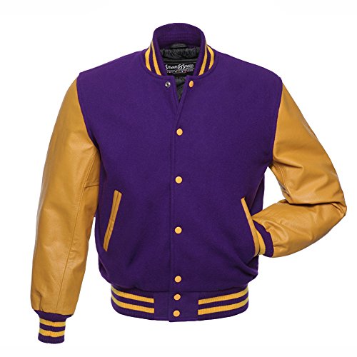 Algopix Similar Product 4 - Varsity Letterman Jacket Purple Wool