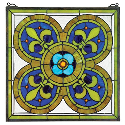 Algopix Similar Product 14 - Stained Glass Panel  Fleur de Lis