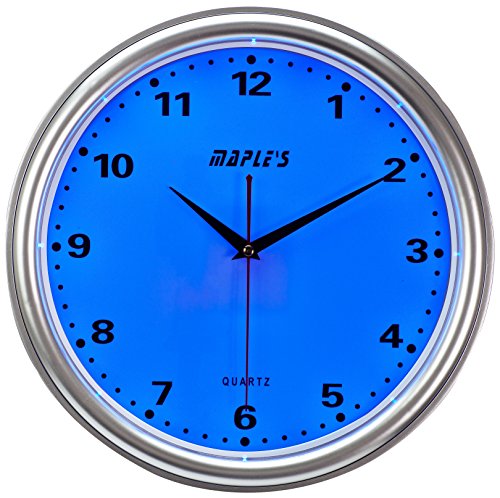 Algopix Similar Product 20 - Maples Clock Blue LED Plastic Wall