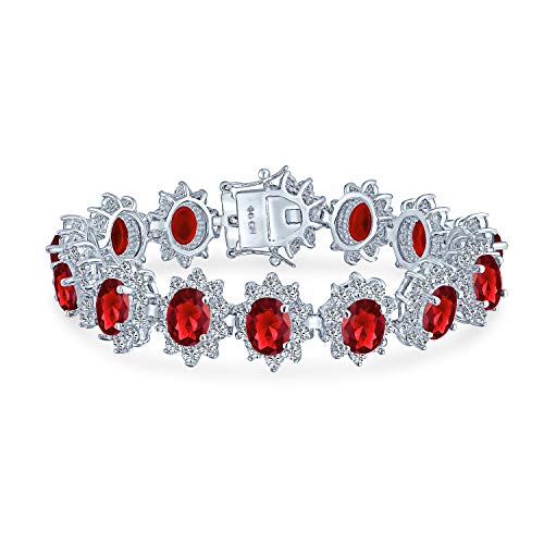 Algopix Similar Product 20 - Bling Jewelry Crown Halo Red Oval CZ