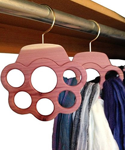 Algopix Similar Product 12 - Scarf Hangers (6 Holes) Cedar- Set of 2