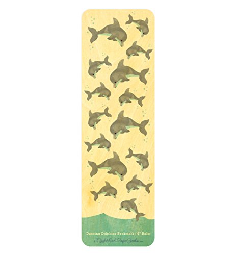 Algopix Similar Product 16 - Dancing Dolphins Wood BookmarkRuler by