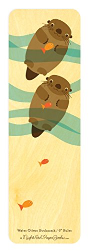 Algopix Similar Product 19 - Water Otters Wood BookmarkRuler by