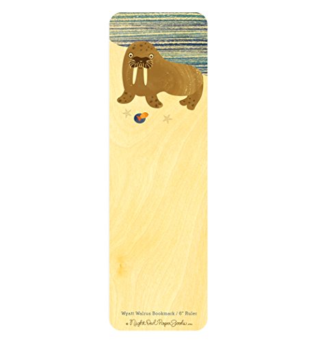 Algopix Similar Product 10 - Wyatt Walrus Wood BookmarkRuler by