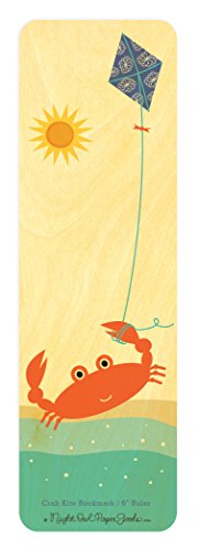 Algopix Similar Product 5 - Crab Kite Wood BookmarkRuler by Night