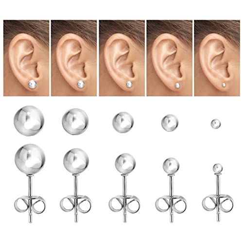 Algopix Similar Product 1 - Silverline Jewelry 5 Pair Stainless